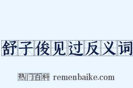 舒子俊见过反义词是什么意思的图片